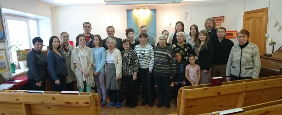 Gudstjänstdeltagare i Ingermanländska kyrkans församling i Murmansk söndagen den 28 oktober 2018.